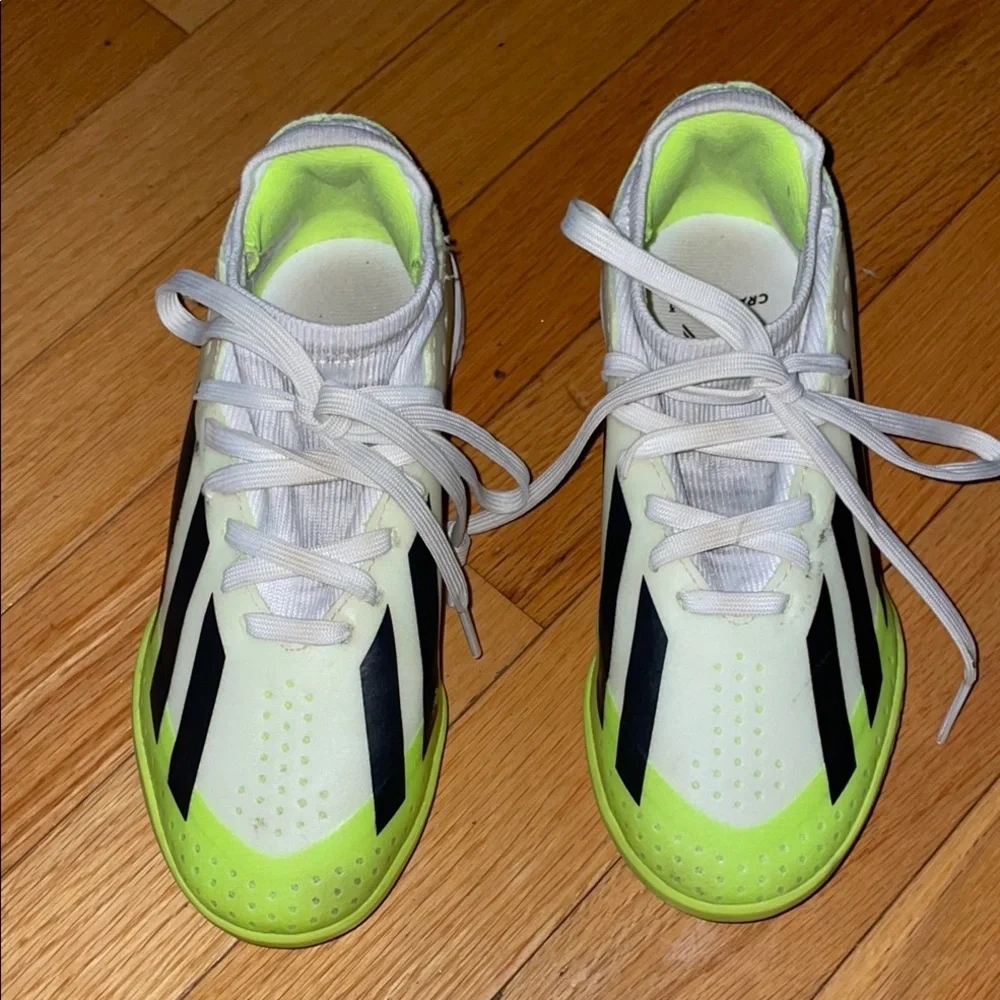 Adidas Crazyfast Kids Lime Green and Black Turf Shoes Sneakers - Picture 3 of 7